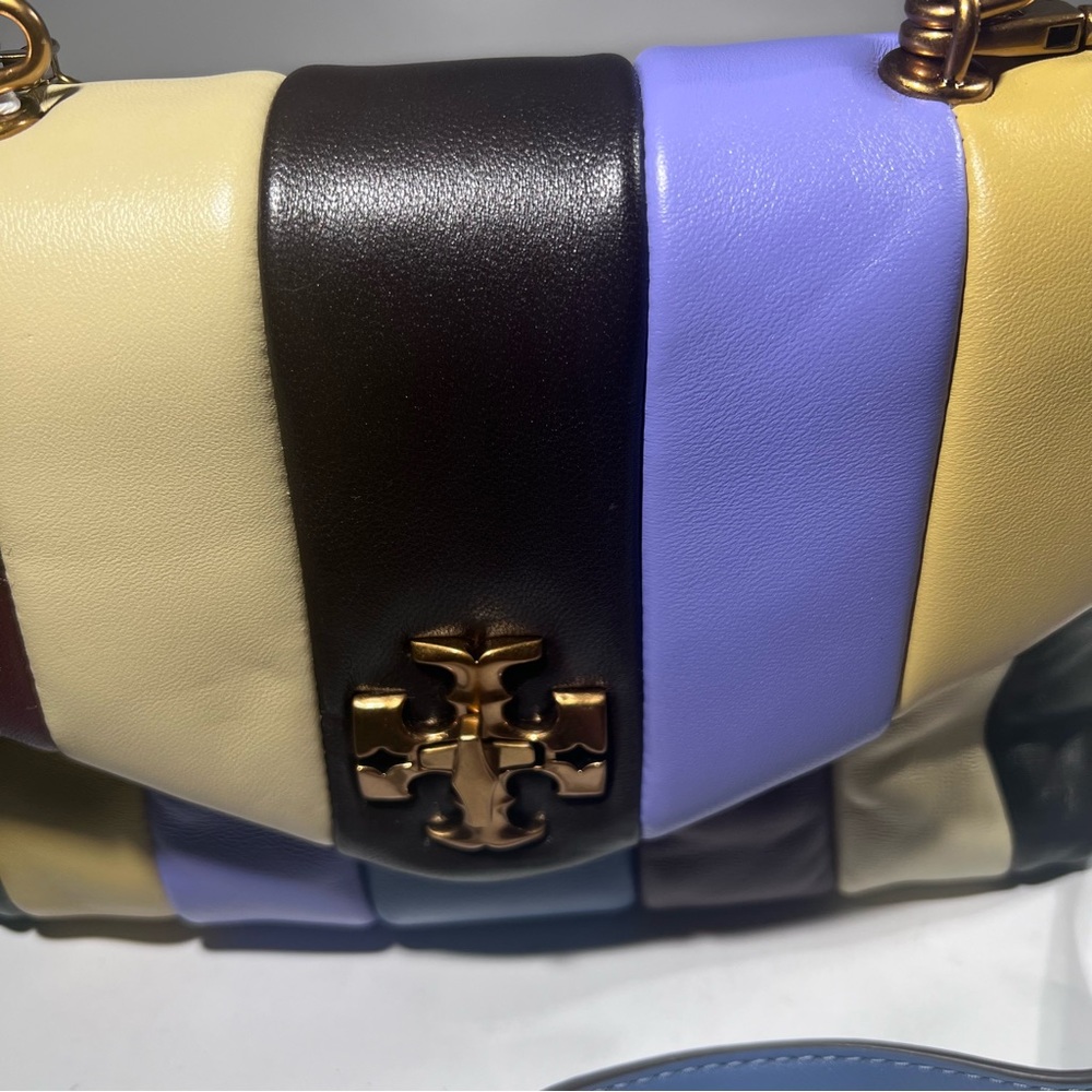 Tory Burch Kira Small Top Handle Quilted Logo Multi Leather Satchel Handbag - Picture 6 of 16